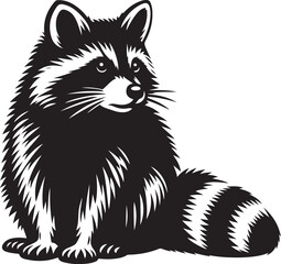 Fototapeta premium A black silhouette of a raccoon 