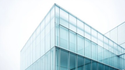 Modern glass building facade, architectural detail, empty corner, use for corporate design