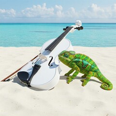 Obraz premium tropical beach in thailand with a violin 