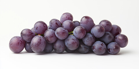 Fototapeta premium A detailed shot of a cluster of Burmese grapes with rich colors on a white backdrop.