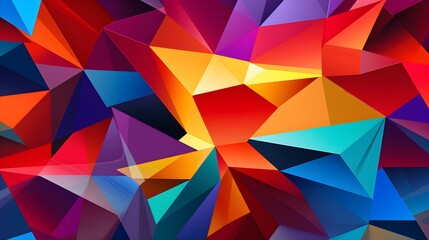 Fototapeta premium Abstract Colorful Geometric Triangles Background Vivid Polygonal Pattern Modern Design