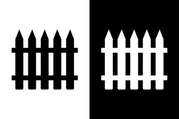 Classic Fence Silhouette in Black & White  Vector Graphics.