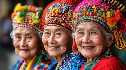 Taiwanese Indigenous Women in Traditional Attire