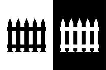 Simple Black Fence Silhouette Perfect for Design Projects.