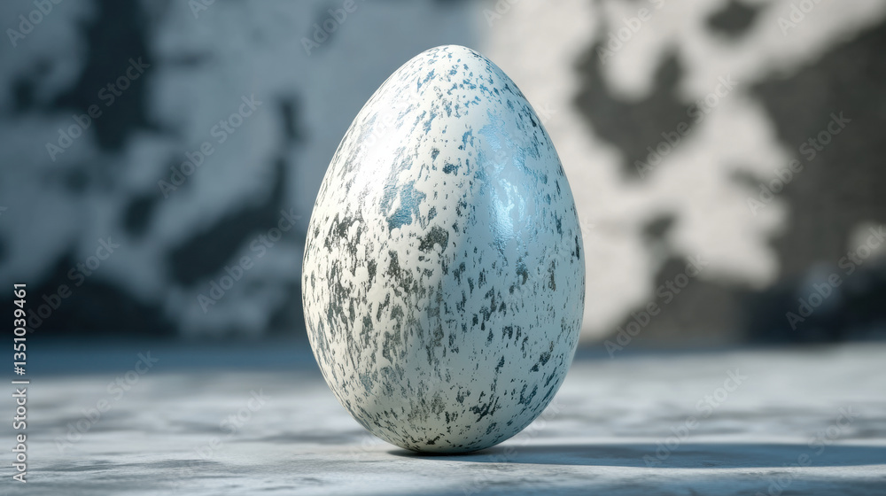 Aufkleber beautifully speckled eggshell with delicate texture, showcasing unique blend of colors and patterns.