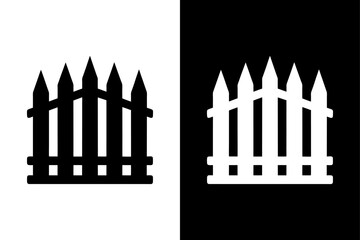 Black Fence Silhouette Clipart Transparent & Scalable.