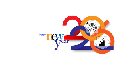 2026 Business concept, 2026 New Year greeting card design concept. Happy NewYear Greeting Card Number. design for cover, calendar, banner and template, Vector illustration concepts