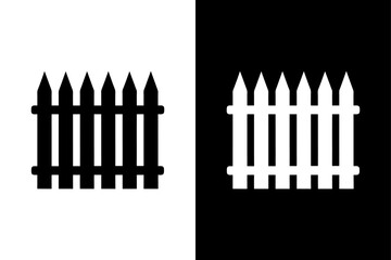 Minimalist Black Fence Vector Icon.