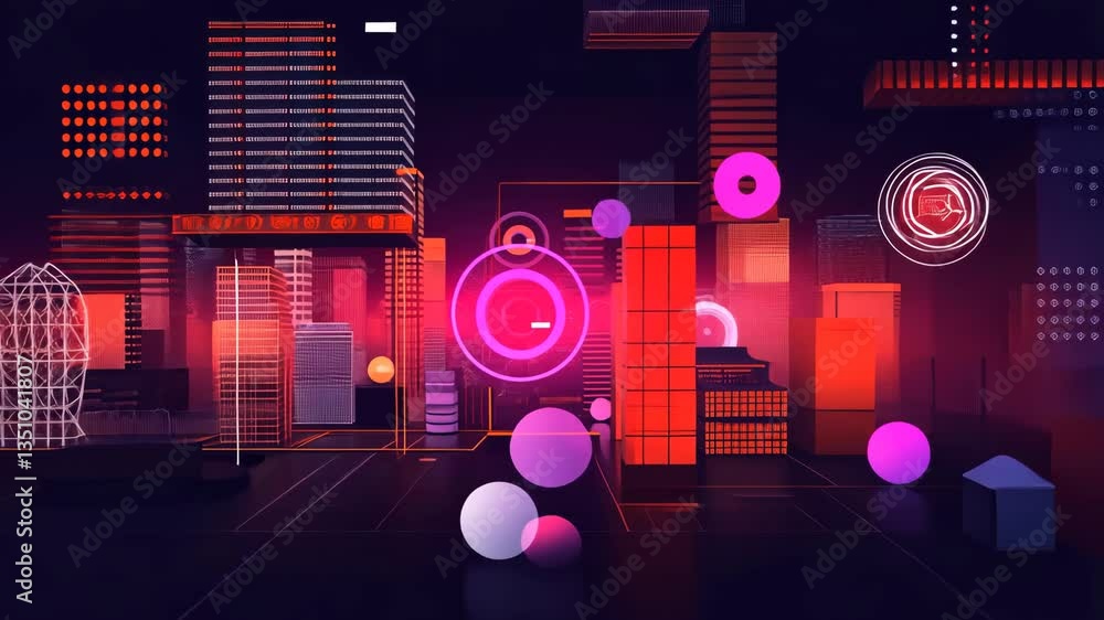 Poster abstract technology and science inspired digital typography design generative ai