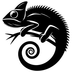 Silhouette of a chameleon