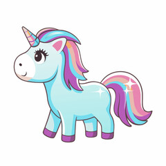 Fototapeta premium Gnome and Unicorn, whimsical unicorn with colorful mane and sparkling features brings joy and magic to any setting