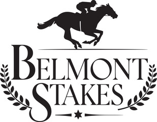 Belmont Stakes Horse Racing Logo and Illustration