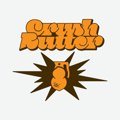 Peanut butter logo with explode theme, geranate of peanut symbol