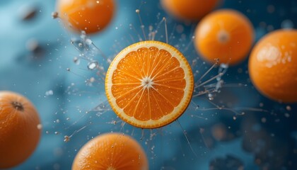 orange and water splash