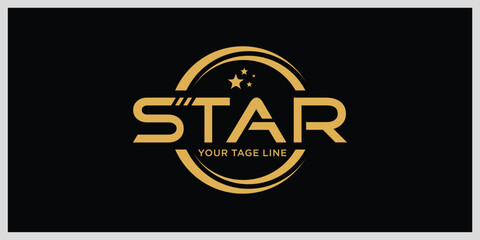 Naklejka premium Typography Text Star, Logo Design Inspiration.