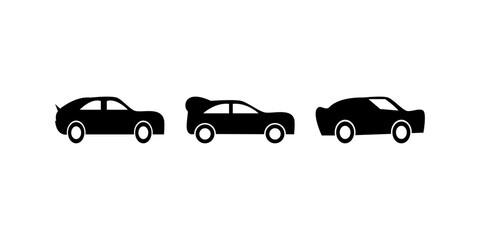 Car Silhouette Vector Set Black Vehicle Icons for Design