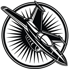 Fototapeta premium Fighter jet minimalist and simple silhouette vector image (30).eps