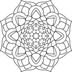 Circular pattern in the form of a mandala. Henna tatoo mandala. Mehndi style. Decorative pattern in oriental style. Coloring book cover