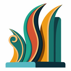 Naklejka premium contemporary bookend set with artistic curves