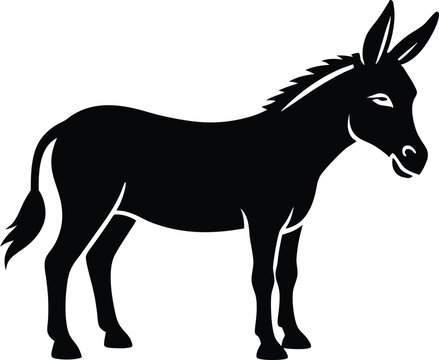 recommend clip art: donkey silhouette vector, black donkey silhouette vector illustration