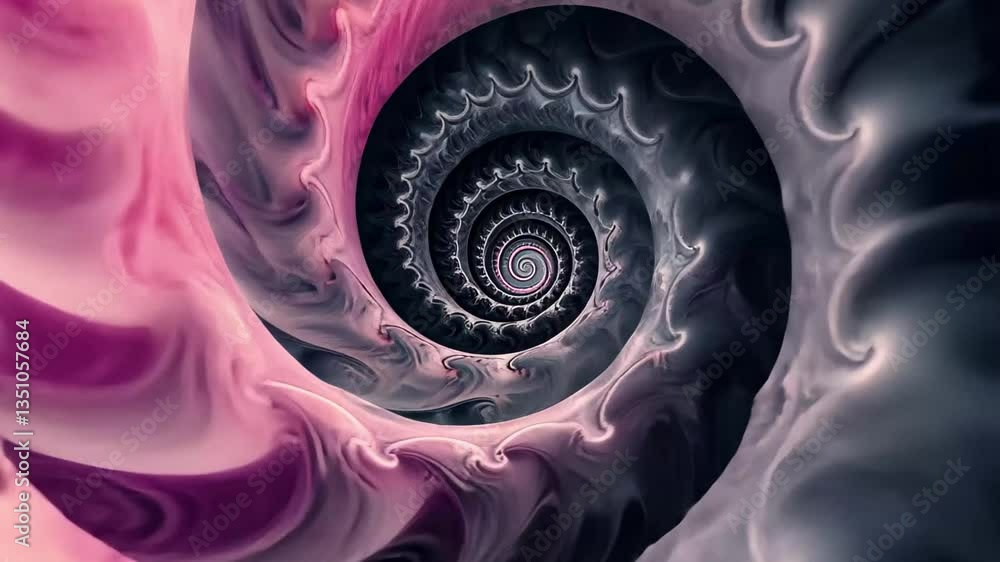 Poster a mesmerizing swirl of fractal patterns and liquid forms creates a dreamlike landscape, inviting vie