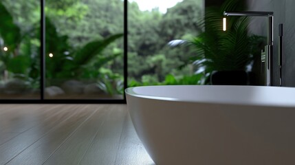 Fototapeta premium Modern bathroom with nature views