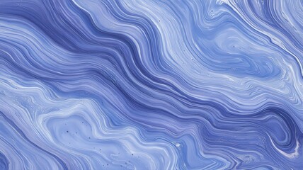 Abstract Blue and Silver Fluid Art Painting with Glittering Swirls