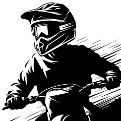 Silhouette of a motocross rider