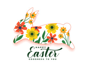 happy easter wishes backdrop with floral rabbit design