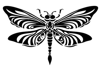 Art Nouveau dragonfly Graphic Accents, vector illustration, vintage elements	