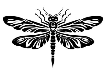 Art Nouveau dragonfly Graphic Accents, vector illustration, vintage elements	
