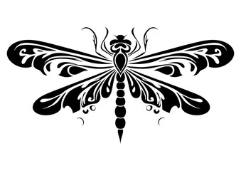 Art Nouveau dragonfly Graphic Accents, vector illustration, vintage elements	
