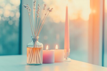 Scented Candles and Lavender, Cozy Home Decor