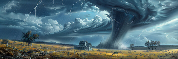 Tornado Rampage: An Artistic Illustration of Boisterous Weather and The Sublime Might of Nature
