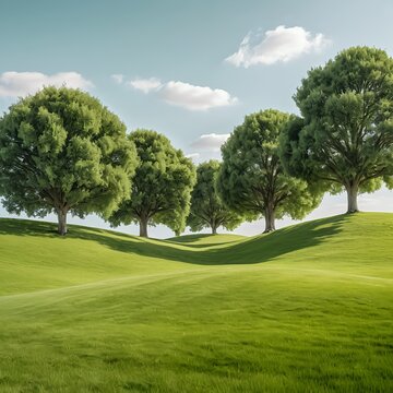 Serene Rolling Hills with Majestic Trees