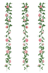 set of watercolor flowers arrangement straight