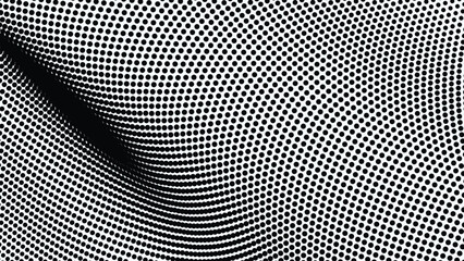 Black and white halftone abstract pattern for backdrop or fabric style