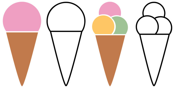 Ice Cream - Colors & Outline