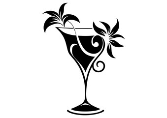 Art Nouveau cocktail Graphic Accents, vector illustration, vintage elements	