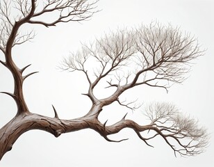 Fototapeta premium Bare Branches Against White Sky