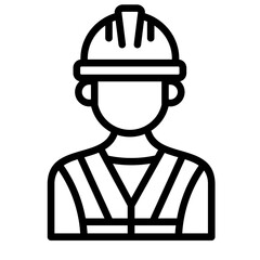Worker With Safety Vest  Icon Element For Design	
