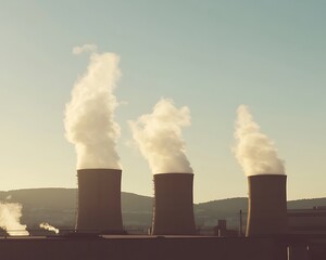 power plant with smoke