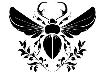 Art Nouveau bug Graphic Accents, vector illustration, vintage elements	
