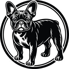 Obraz premium French bulldog minimalist and simple silhouette vector image (20).eps