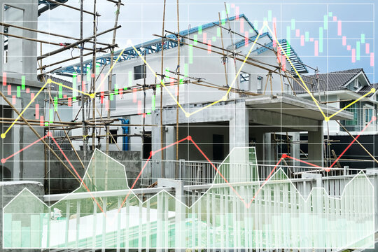 Stock financial index data  of construction industry and propert