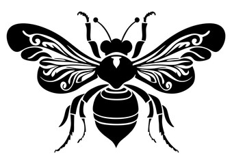 Art Nouveau bee Graphic Accents, vector illustration, vintage elements	
