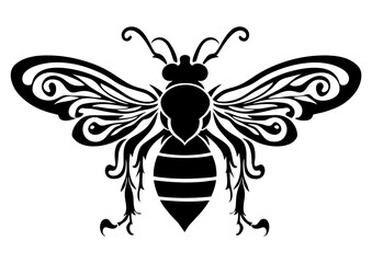 Art Nouveau bee Graphic Accents, vector illustration, vintage elements	
