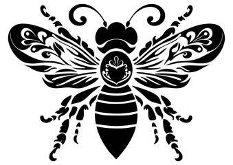 Art Nouveau bee Graphic Accents, vector illustration, vintage elements	
