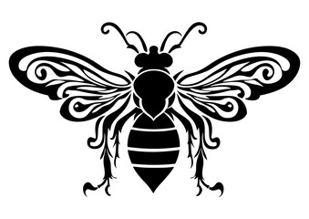 Art Nouveau bee Graphic Accents, vector illustration, vintage elements	
