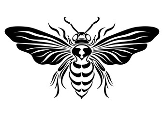 Art Nouveau bee Graphic Accents, vector illustration, vintage elements	
